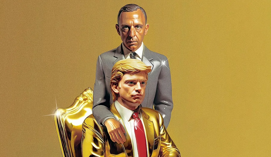 Себастьян Стэн в образе Дональда Трампа на первом постере «Ученика»