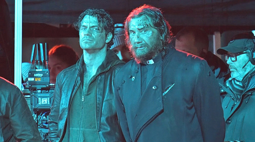 Дэйв Батиста в роли Кургана на съёмках ремейка «Горца»