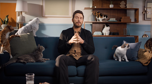 Крис Пратт пытается найти кошачью сущность в новом ролике «Гарфилда»