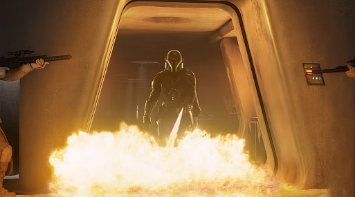 «Мандалорец и Грогу»  устраивают пожар на новом кадре