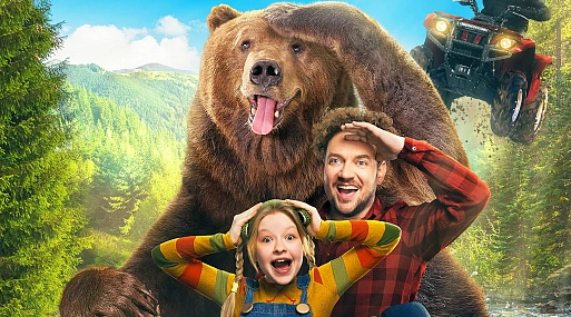 Ева Смирнова и живой мишутка в трейлере комедии «Мой папа — медведь»