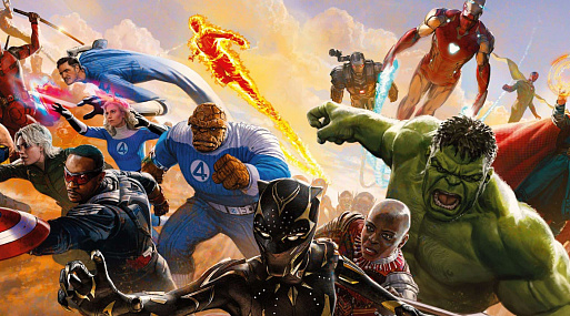 Супергерои Marvel на новом арте для японских кинотеатров