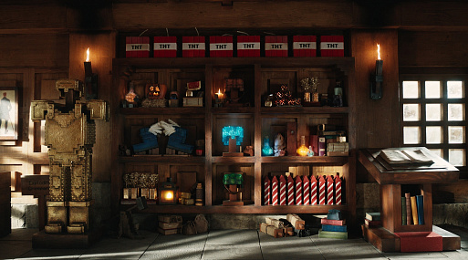 Инвентарь героя на новом кадре «Minecraft в кино»