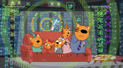 Коржик, Карамелька и Компот в трейлере спецвыпуска «Три Кота. Путешествие во времени»