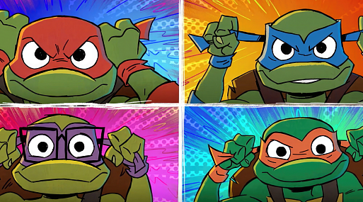 Черепашки-ниндзя сражаются с роботами в заставке нового мультсериала