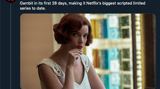 Сериал «Ход королевы» посмотрели с 62 млн аккаунтов: это крупнейший старт среди мини-сериалов Netflix