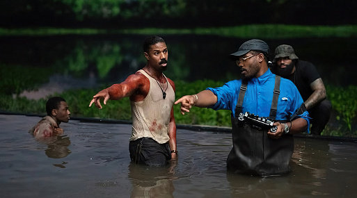 Майкл Б. Джордан и Райан Куглер на съёмках «Грешников»