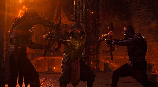 «Подожди, я кое-что попробую»: Нуб Сайбот и Скорпион на новом кадре боевика «Мортал Комбат 2»