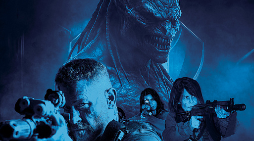 Линда Хэмилтон против космического охотника на постере сай-фая «Хищник: Миссия „Осирис“»